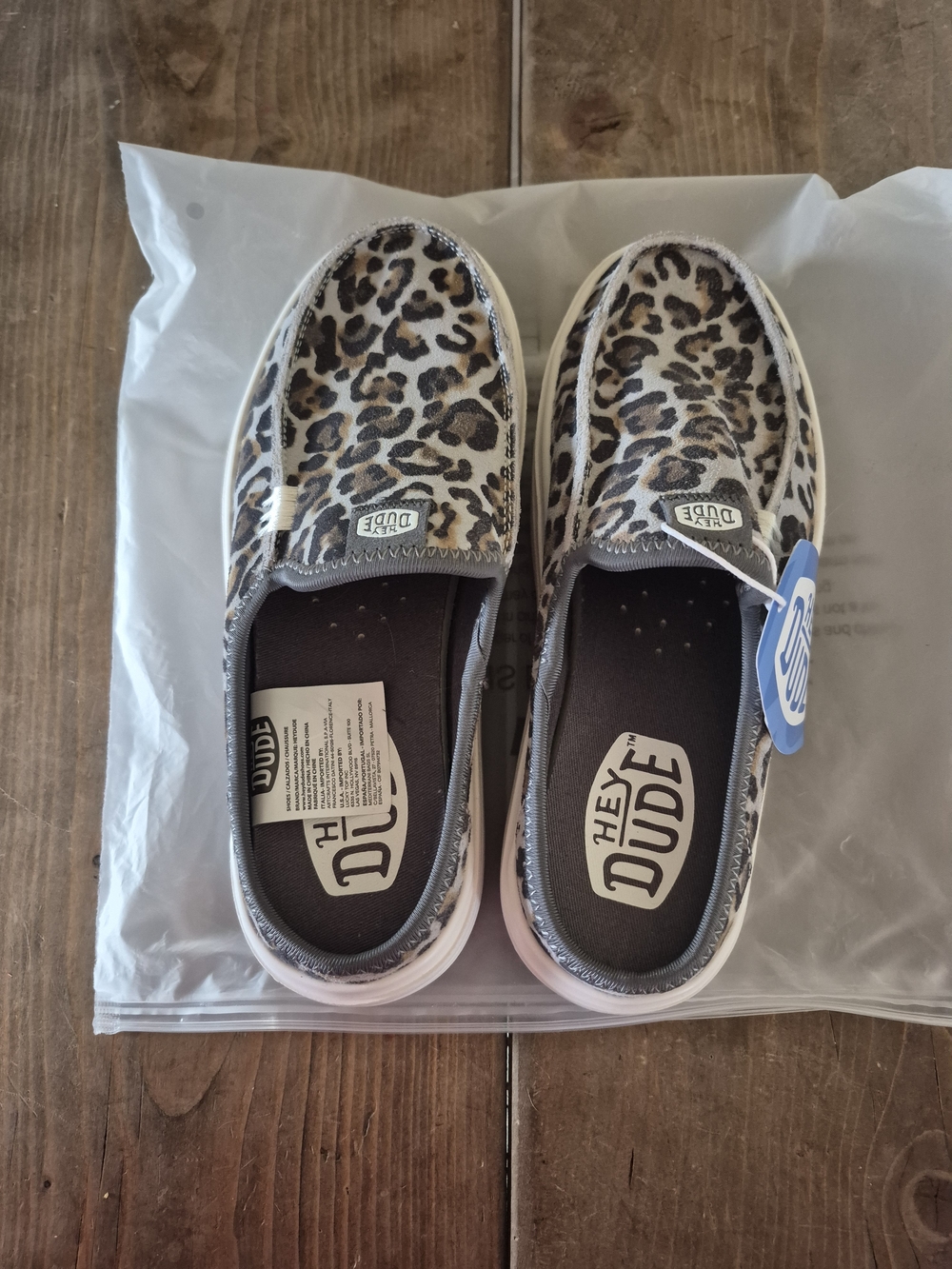 Hey Dude Leopard Print Slip-On Shoes - Brown/Black